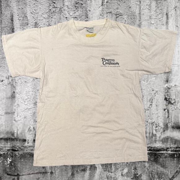 Vintage 2003 Pirates of the Caribbean Promo Tee (Movie Poster) Sz Free / M-L - Picture 2 of 8